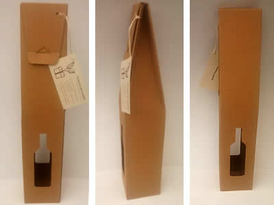 Caja germinable para vino de diseño sostenible y personalizable para regalos corporativos navideños.