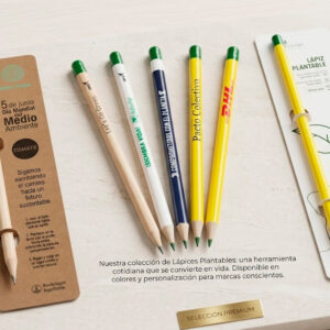 Lápiz con semillas personalizado para merchandising ecológico.
