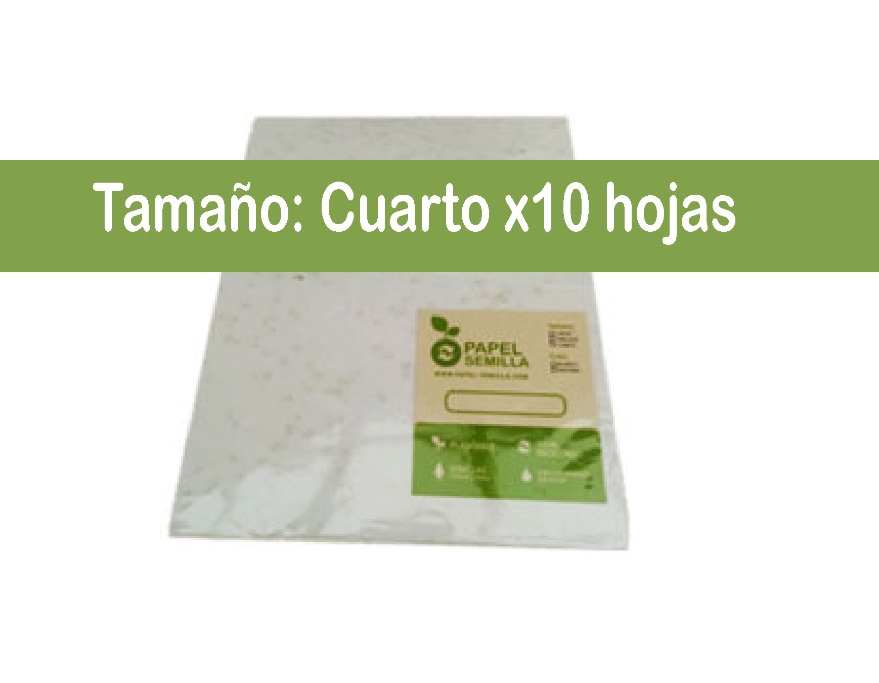 Papel Semilla Germinable Cuarto. Paquete 10 hojas