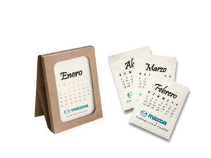 Calendario eco regalos®en Papel Semilla Germinable para escritorio Tamaño 10.0 X 13.0 cm
