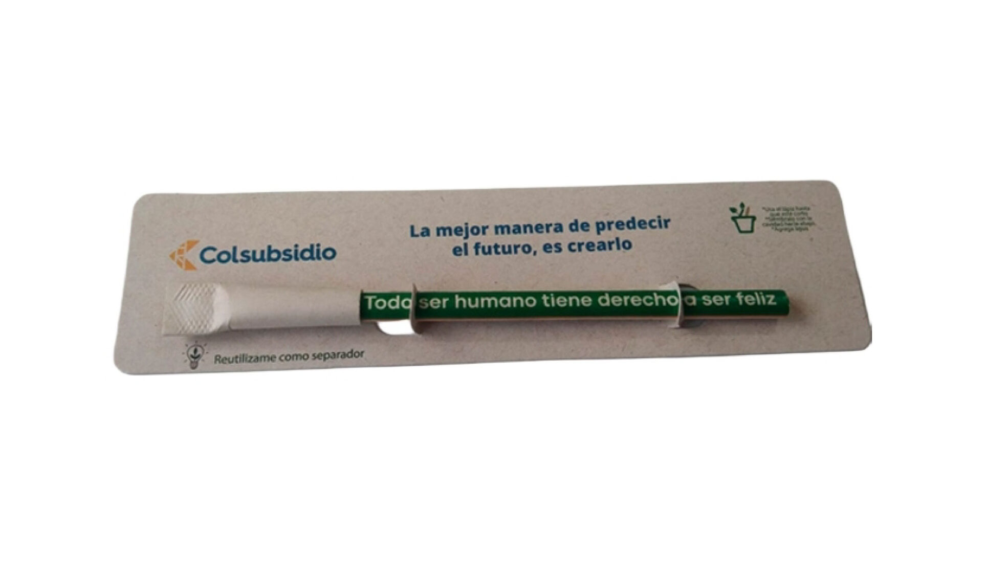 Boligrafo esfero germinable en papel ecológico.